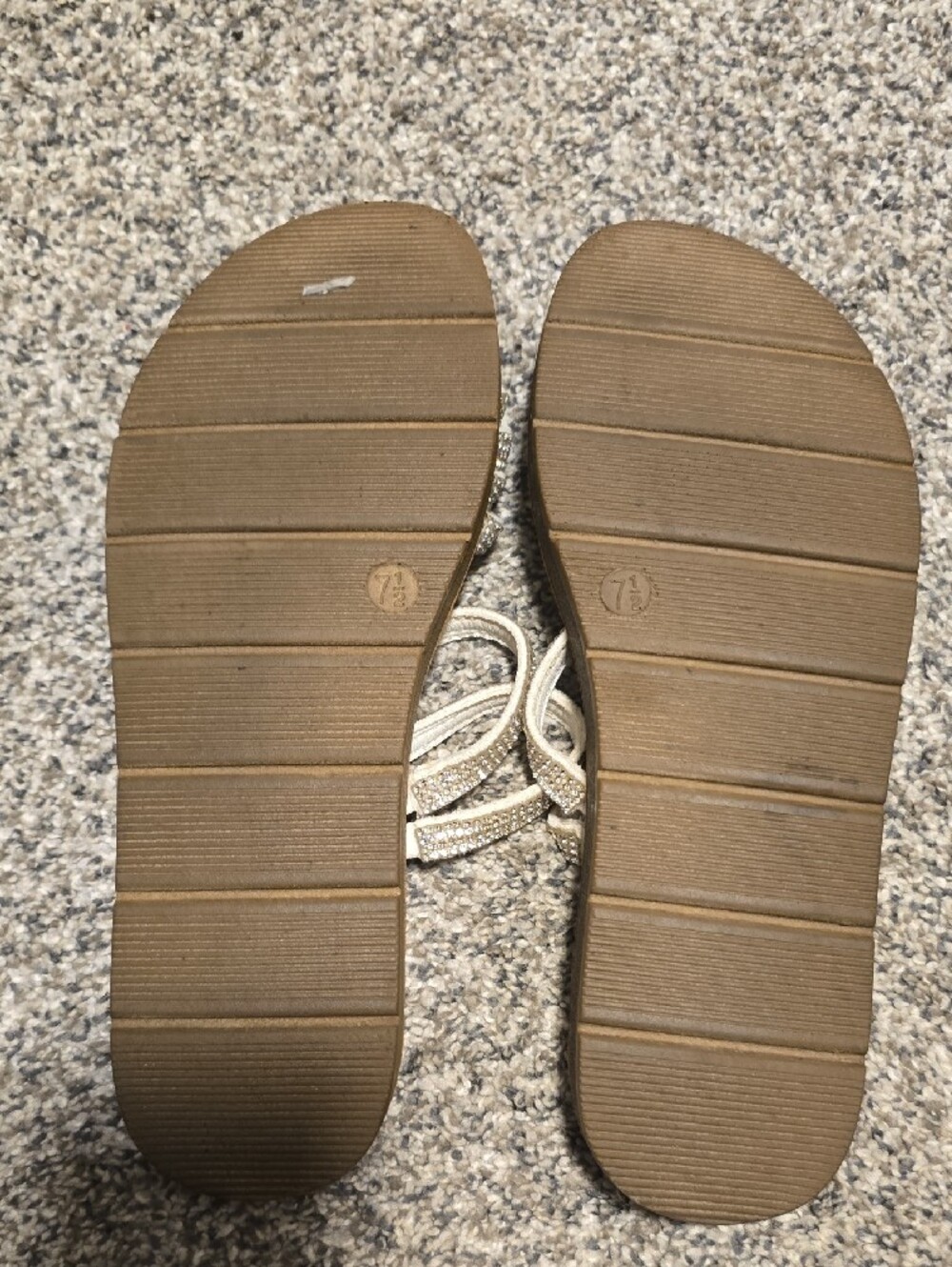Women's Crystal-Strap Slide Sandals in Beige - Picture 4 of 4